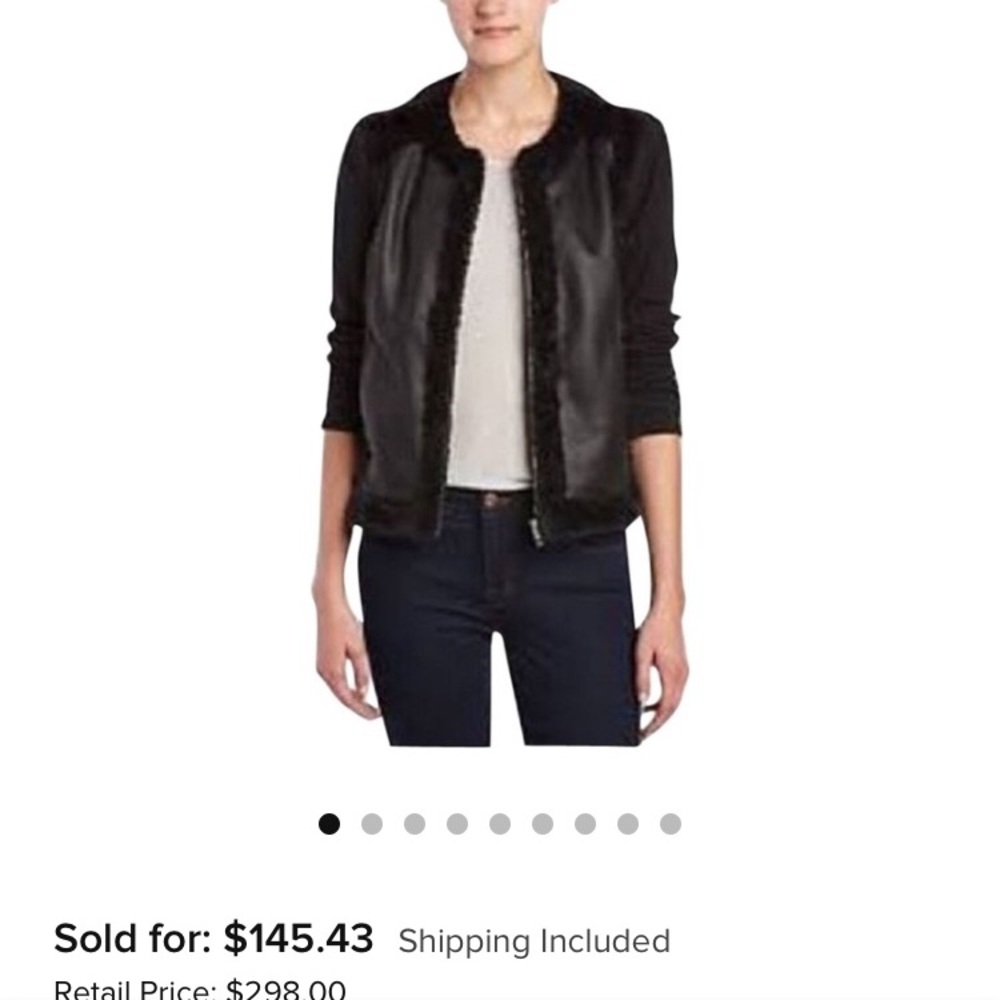 Ella Moss Black Griffon Shearling Jacket Sz. S